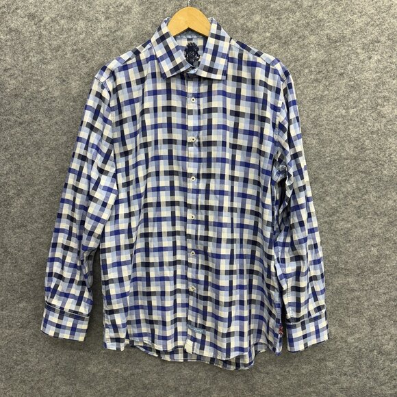 English Laundry Men's Dress Shirt, 100% Cotton,Blue Striped, Size 16.5 36/37 - Picture 1 of 13